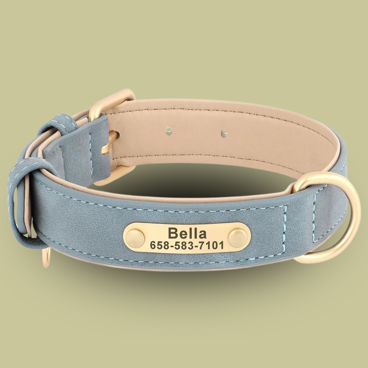 Personalised Leather Dog Collar