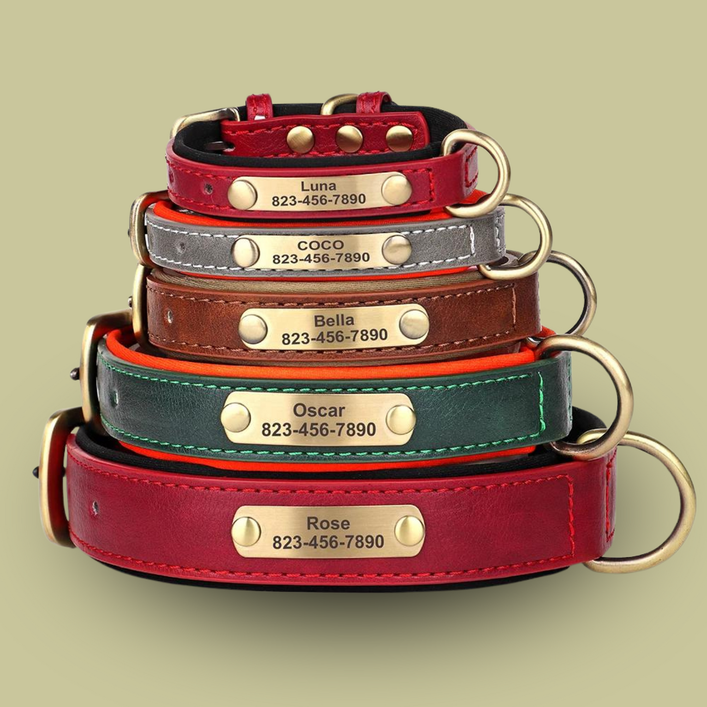 Personalised Leather Dog Collar